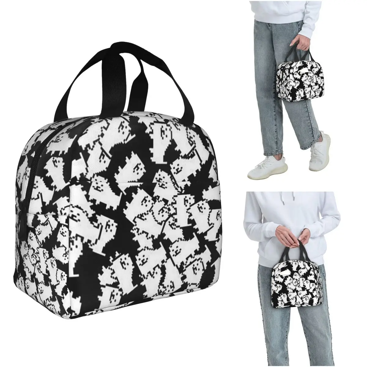 Undertale Annoying Dog Video Game Cute Insulated Lunch Bag for Women Kids Leakproof Food Boxes Thermal Lunch Box Tote