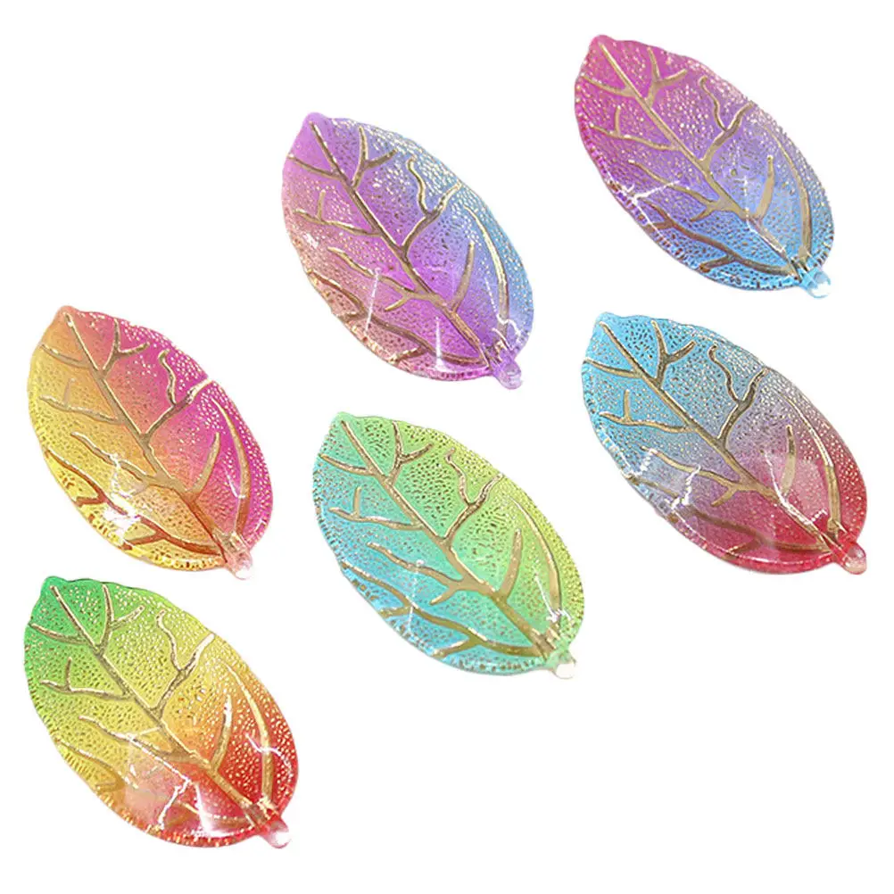 

30Pcs Unfinished Leaves Gargets Resin DIY Accessories Gradient Color Smooth Craft Supplies for Party Wedding Home Decoration