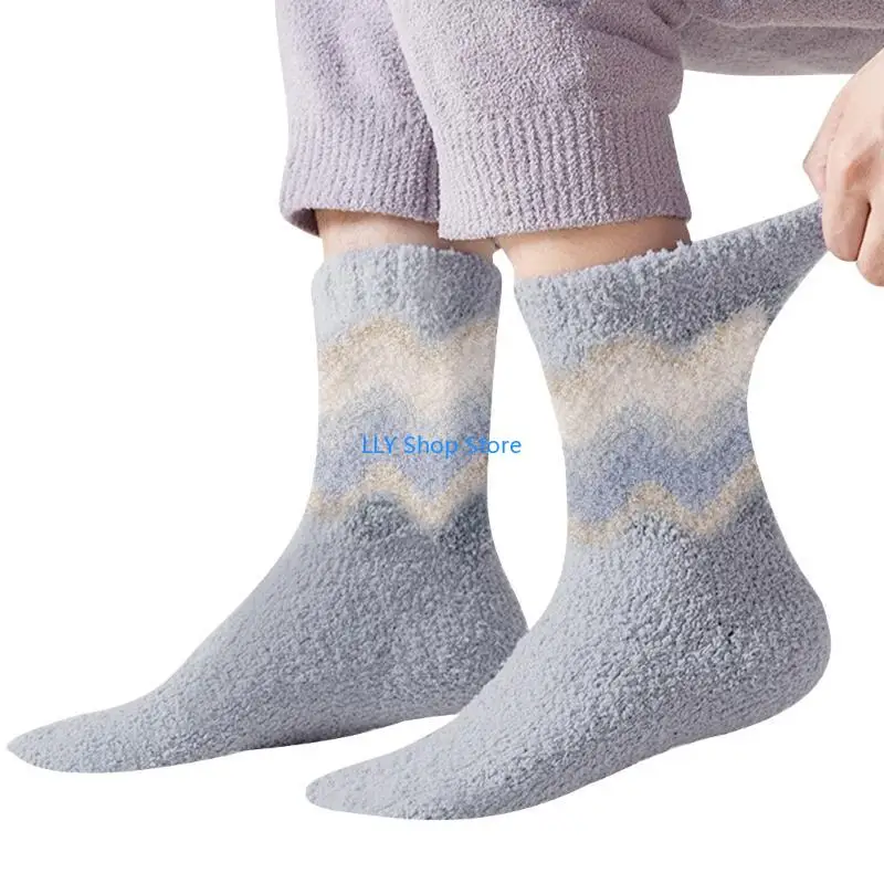 

T8UD Thicken Socks for Teenage Boys with Wave-pattern Bohimian for Sleeping