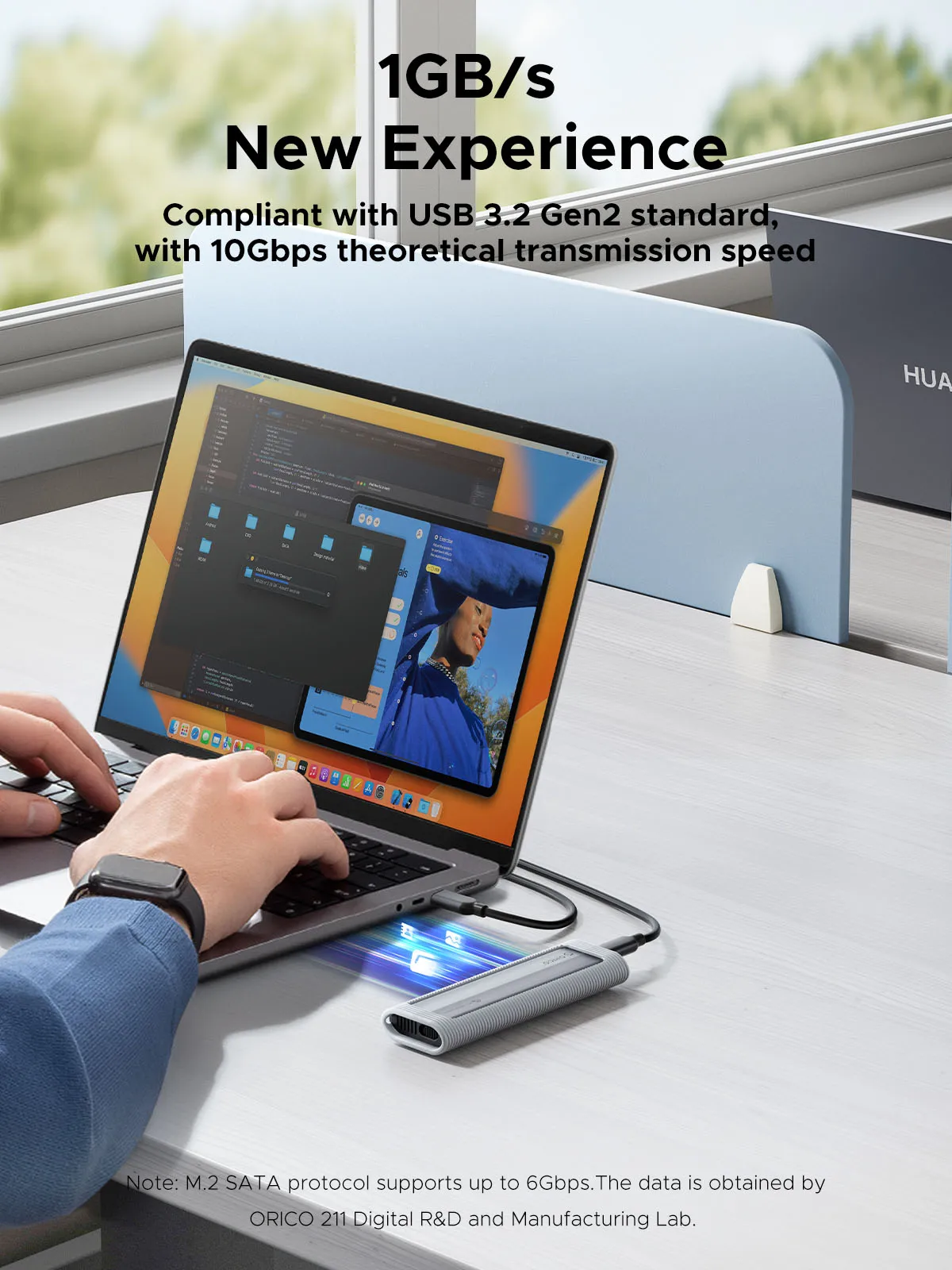 ORICO M2 SSD Case M.2 NVMe SSD Enclosure Adapter 10Gbps USB-C 3.2 Gen2 External Enclosure Support UASP 2280 SSD Aluminum Shell
