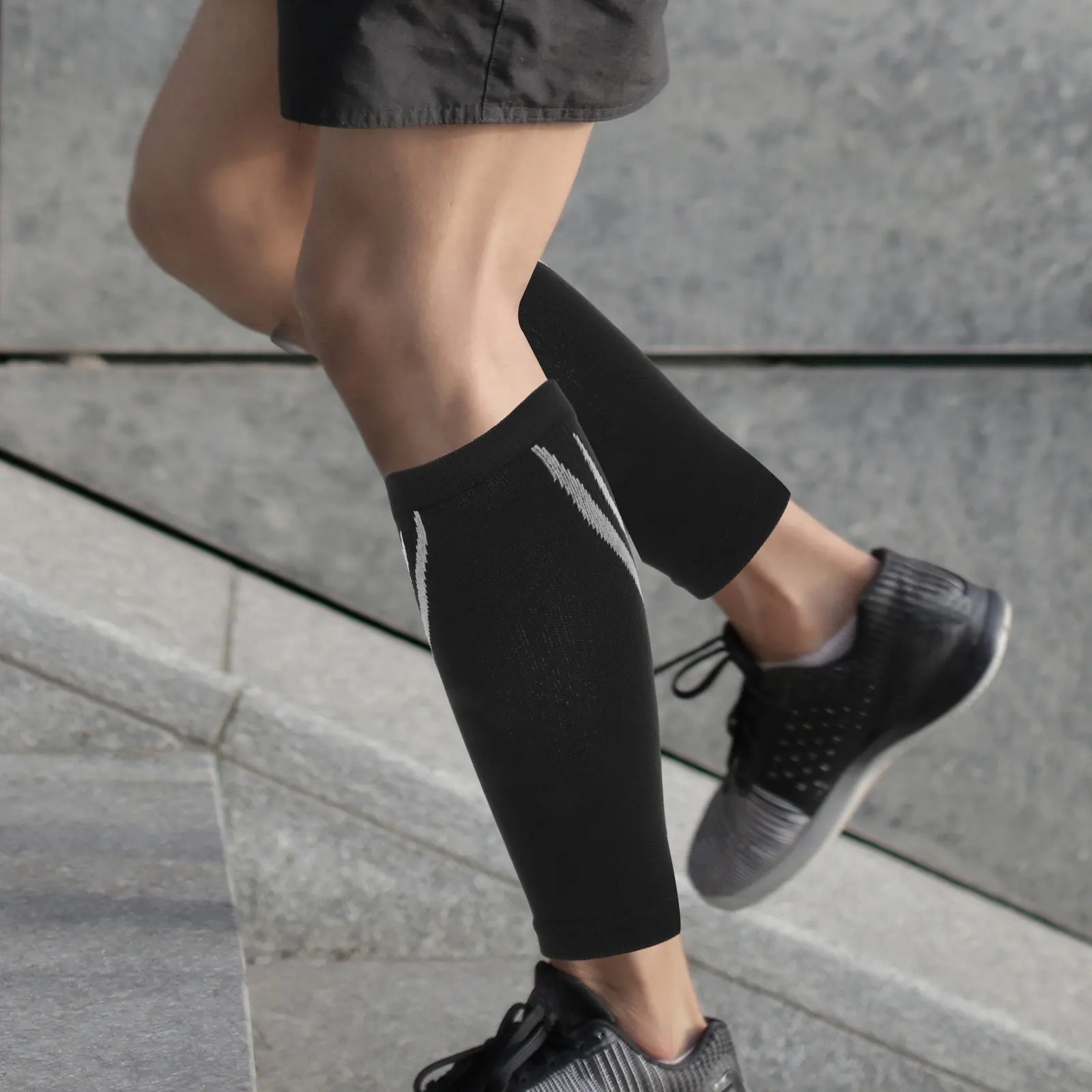 1Pair Calf Compression Socks Breathable Elastic Sports Sleeves Reduce Fatigue Swelling Calf Sleeves Men Women Running