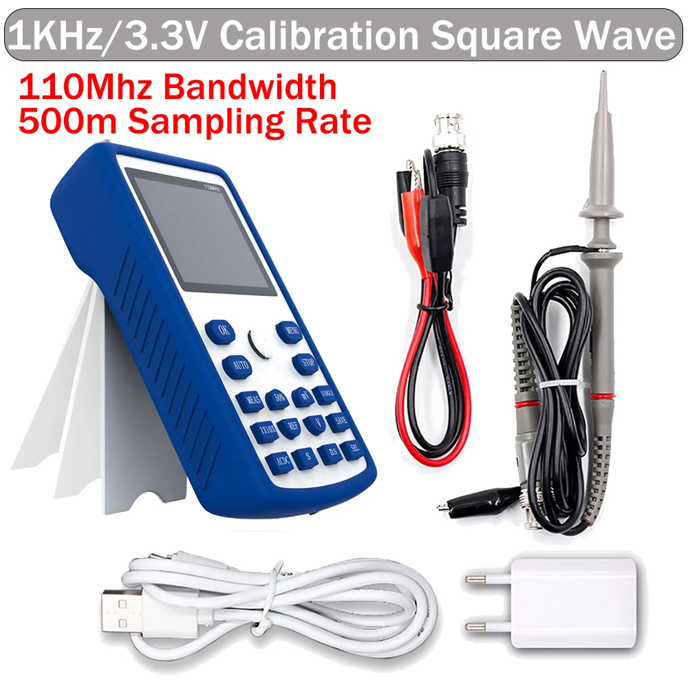 110MHz Bandwidth Digital Oscilloscope 500M Sampling Rate 3000mAh Handheld Meter Car Check Electronic Test Detector Tool Set