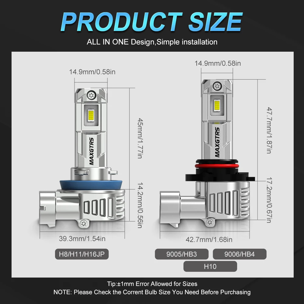 2 pçs h10 h11 lâmpadas led para carro sem ventilador 9005 hb3 9006 hb4 h9 h16jp h8 led csp chip automotivo nevoeiro lâmpada