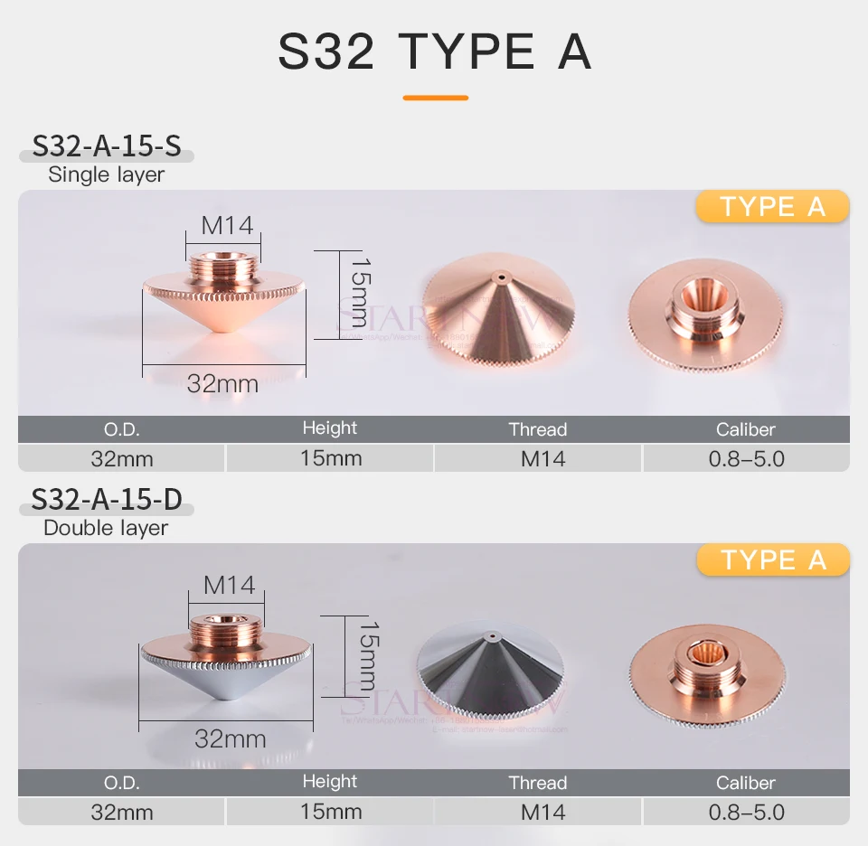 Startnow OEM Faser Schneiden Düse Laser Für Raytools Laser Schweißen Cutter Kopf Halter D32mm Doppel Schicht Verchromt – Detail 1
