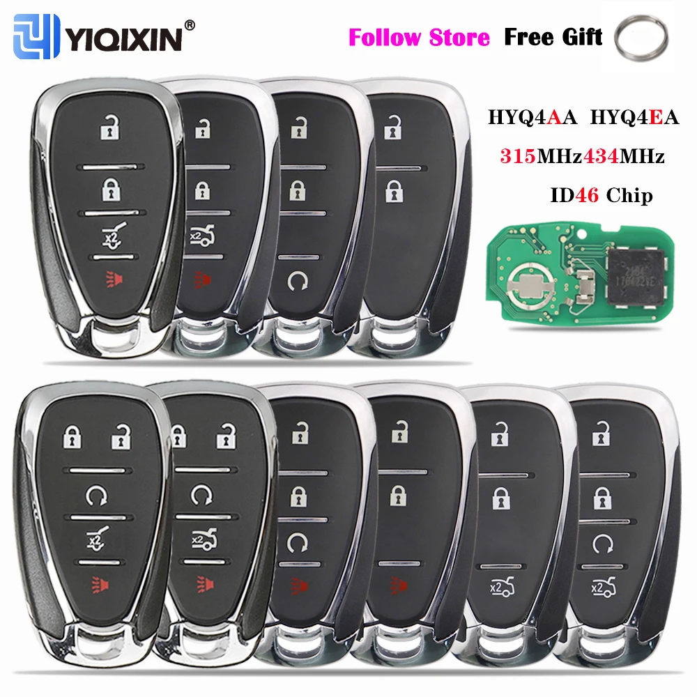 

YIQIXIN Original ID46 Chip Car Remote Key For Chevrolet Cruze Malibu Spark Camaro Equinox Volt Blazer 315/434Mhz HYQ4EA HYQ4AA