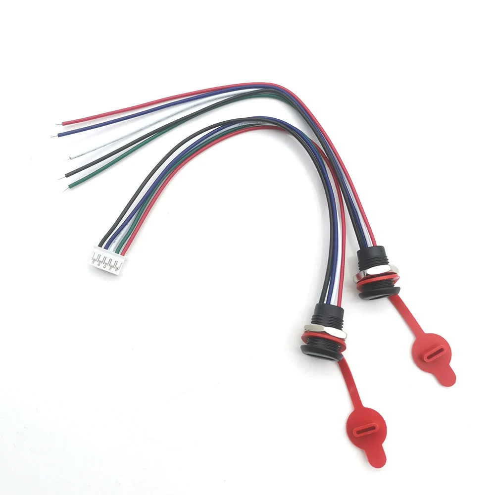 5 핀 USB-C 유형 C-PH2.0 여성 확장 데이터 충전 케이블 패널 마운트 나사 구멍 유형 C 커넥터 잭 CC 핀 와이어