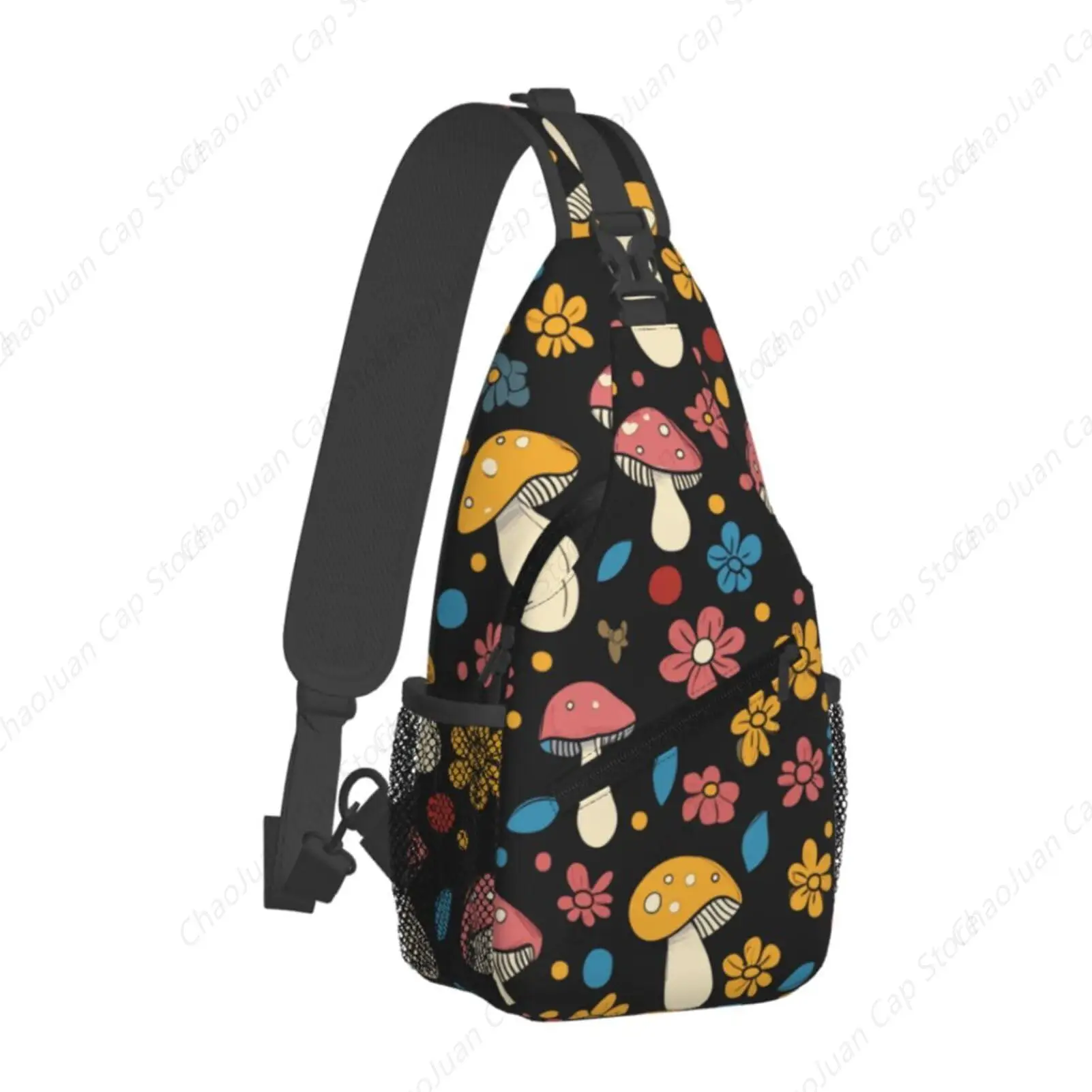 

Mushroom Flowers Print Unisex Crossbody Sling Backpack | Gym Cycling Hiking Travel Outdoor Daypack