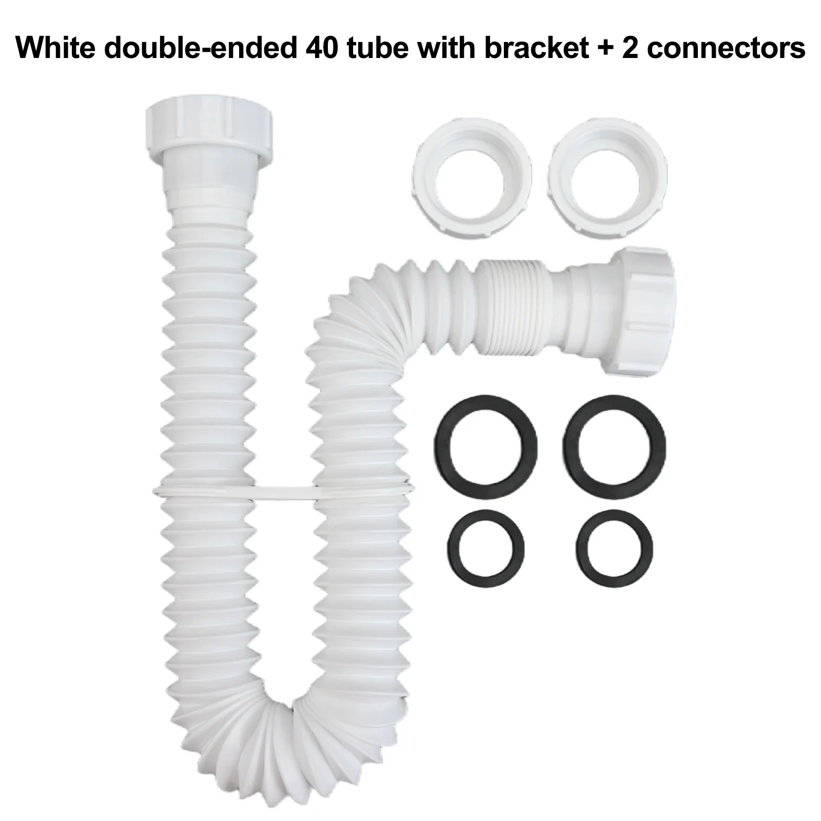 Complete Sink Drain Kit Flexible Drain Pipe Flexible Drainage P-trap System Plastic Construction S-type Snap Mechanism