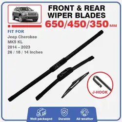 Front Rear Wiper Blades Set For Jeep Cherokee KL 2014 - 2023 Sport Trailhawk Limited X Overland Altitude Windscreen Accessories