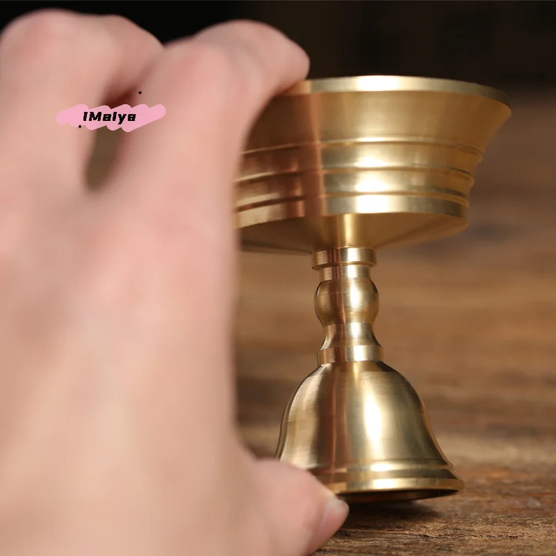 Picture 4: M-1PC Retro Brass Candle Holders Copper Butter Lamp Holder Long Lamp Candlestick Put Candle Copper Cup Home Wedding Decor