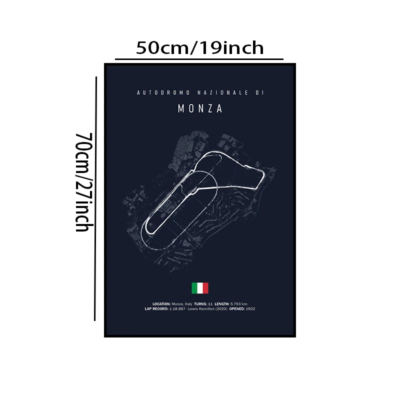 F1 Imola Monaco Circuit Canvas Painting Racing Decoration Painting Nordic Circuit Poster Suitable for Home Wall Decoration