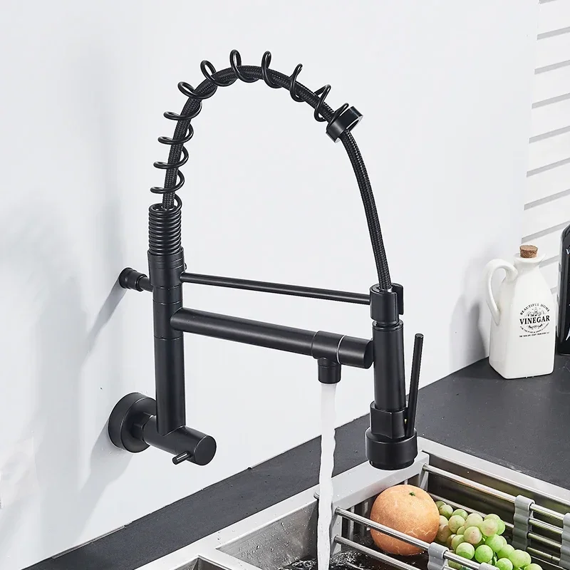 Kitchen Wash Basin Household Sink Faucet Spring Hot and Cold Faucet High Pressure Pull Telescopic Kitchen Faucet