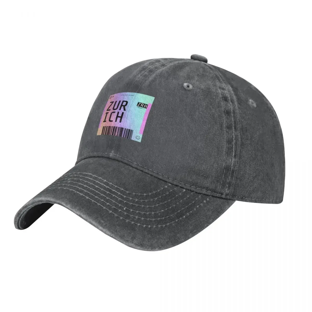 

Zurich Boarding Pass ZRH Rainbow Gradient Baseball Cap Rave Wild Ball Hat Women's Hats Men's