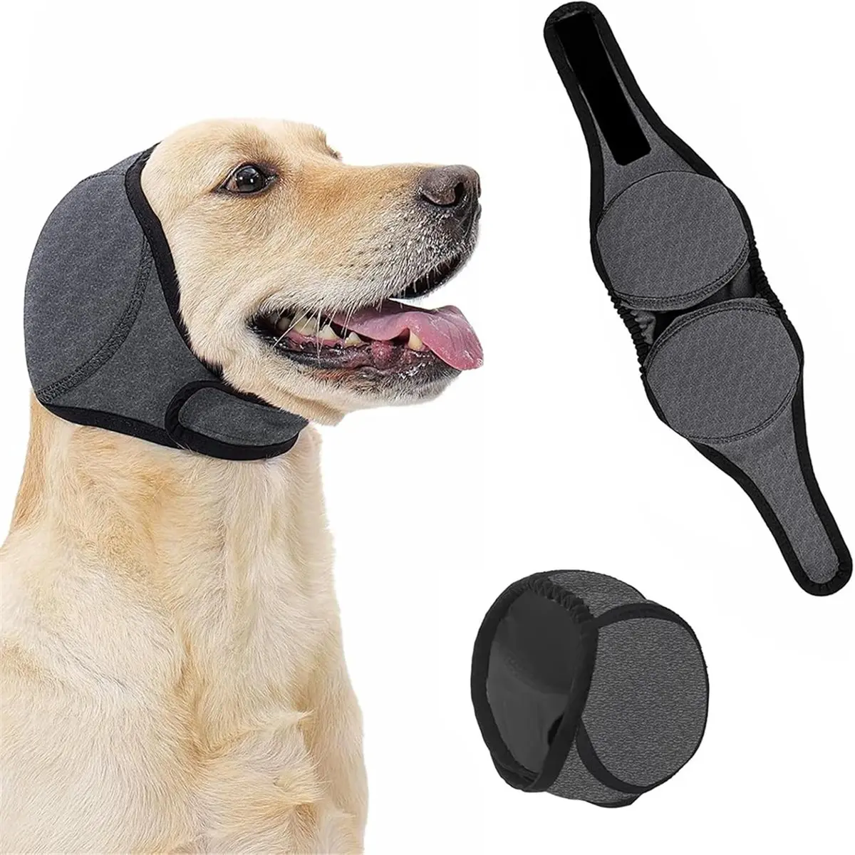 Dog Earmuffs,Noise- and Bathroom-Friendly, Waterproof, Stretchy, Calming Hoodie, Grooming (L) for All Occasions