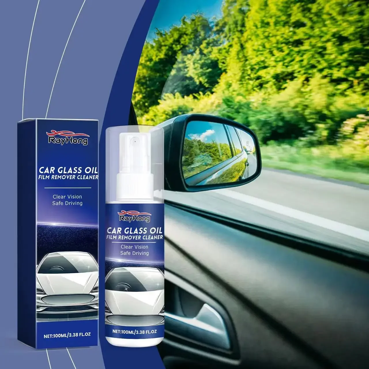 Car glass polishing degreaser oil film cleaning and polishing bathroom window windshield car wash