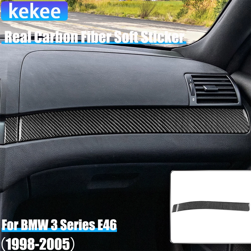 

Настоящие автомобильные аксессуары из углеродного волокна, наклейка на приборную панель второго пилота для BMW 3 серии E46 1998 1999 2000 2001 2002 2003 2004 2005