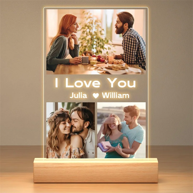 

Personalized Picture Frame with Photos Personalized Photo Frames with Night Light Custom Picture Frames Customized Birthday