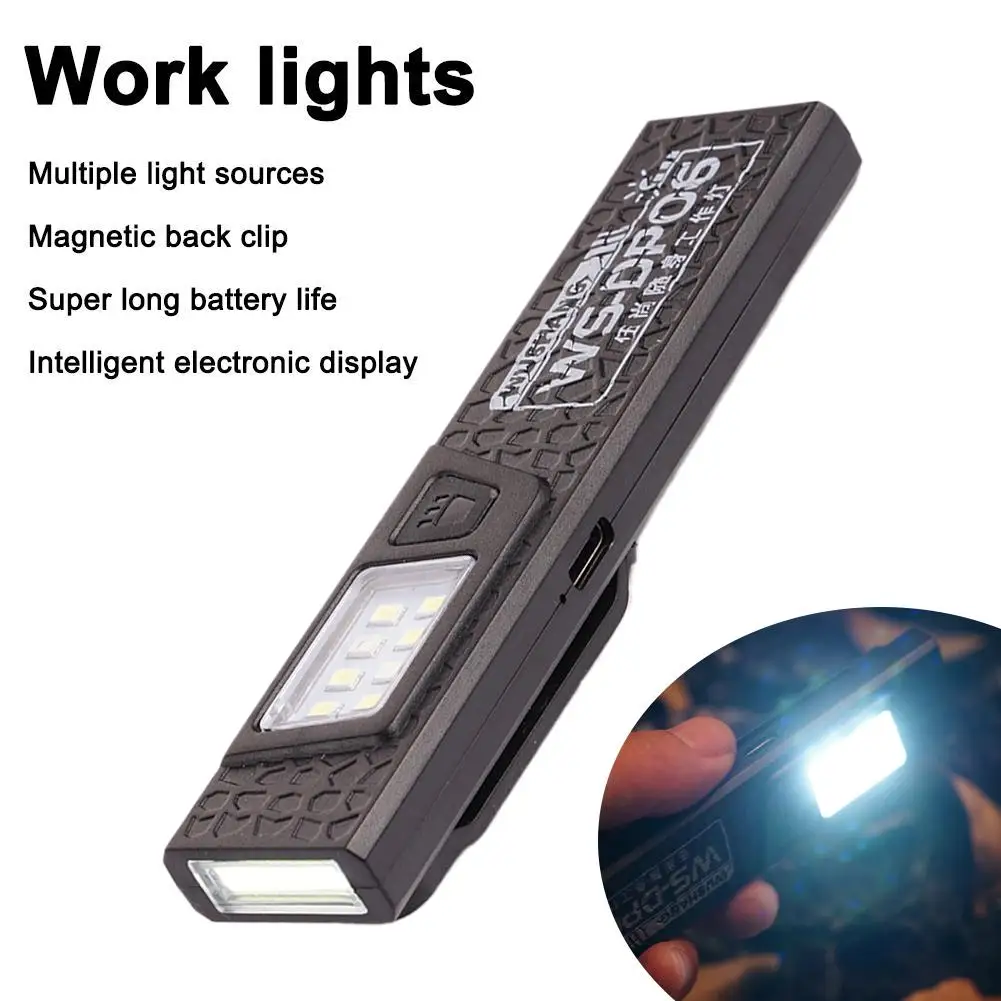 LED Keychain Flashlight Rechargeable Mini Torch Light with Magnet Pocket Lantern Flood Work Light For Camping Walking Pocket Lam