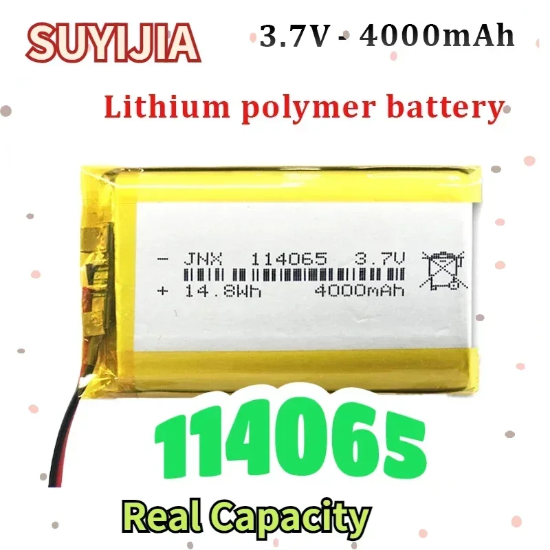 New 3.7V polymer lithium battery 114065 4000mAh large capacity Bluetooth speaker shaver beauty instrument mobile power battery