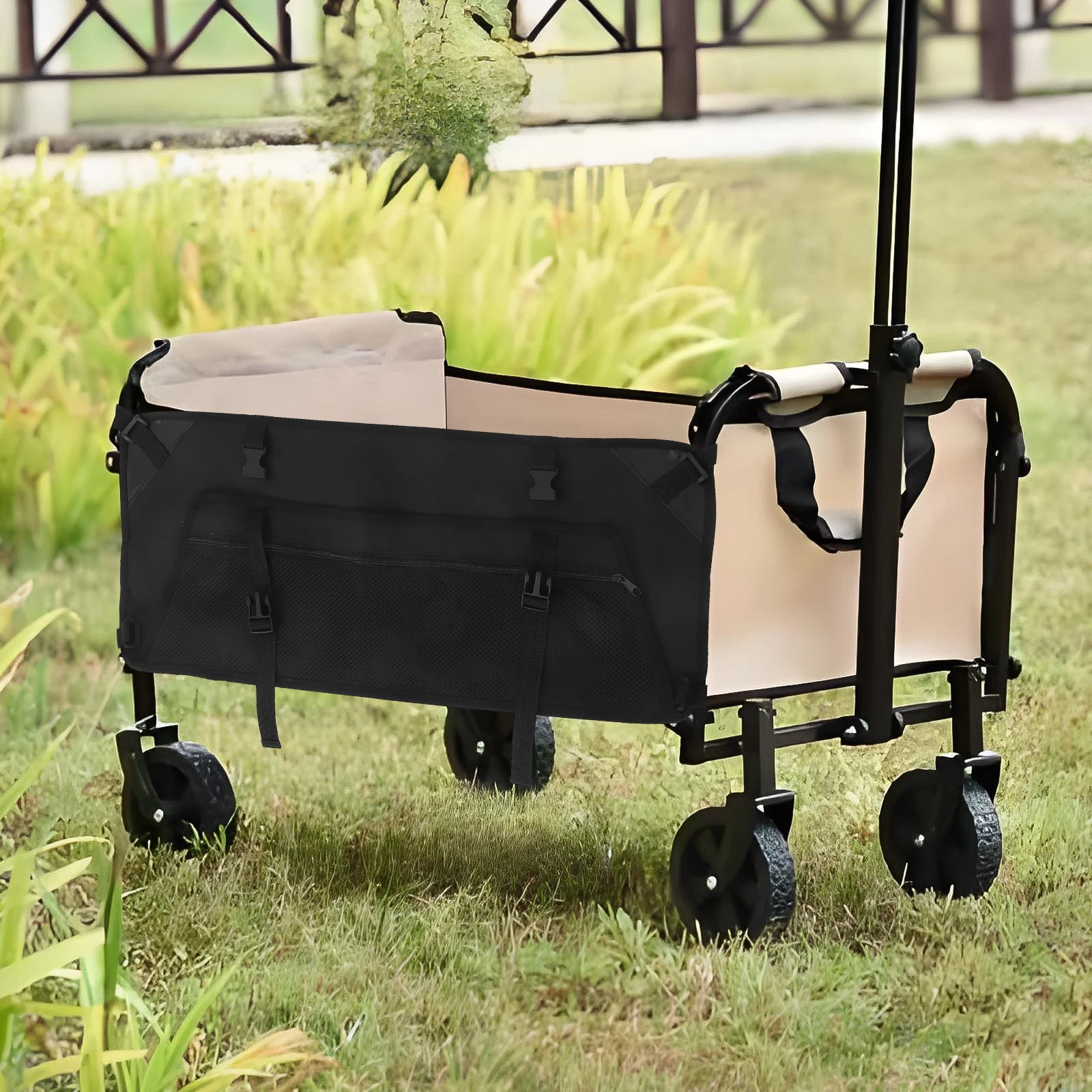 

Camping Cart Side Bag Foldable Storage Wagon Attachment Durable 600d Oxford Portable Outdoor Gardening Travel Accessories Small
