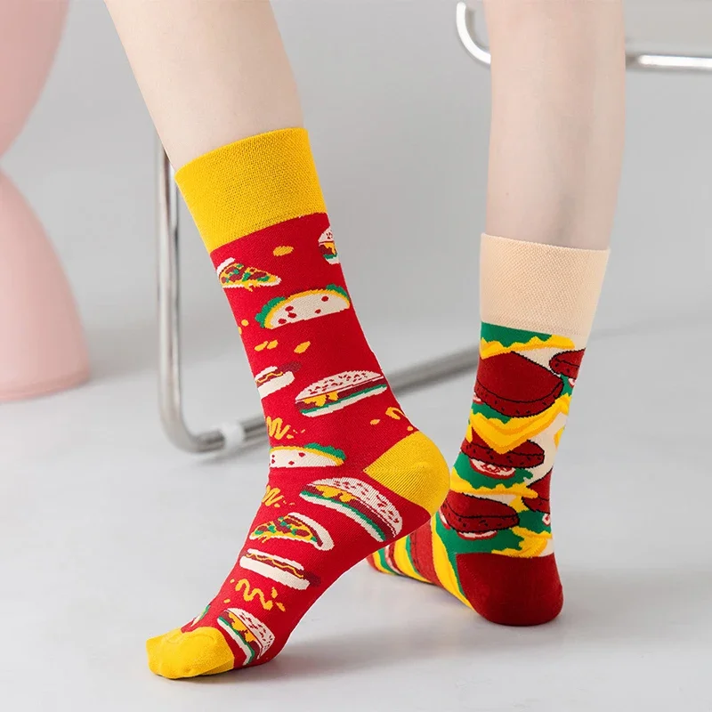 New fashion socks, spring and summer ab socks, color contrast socks, cute Japanese mid-tube socks