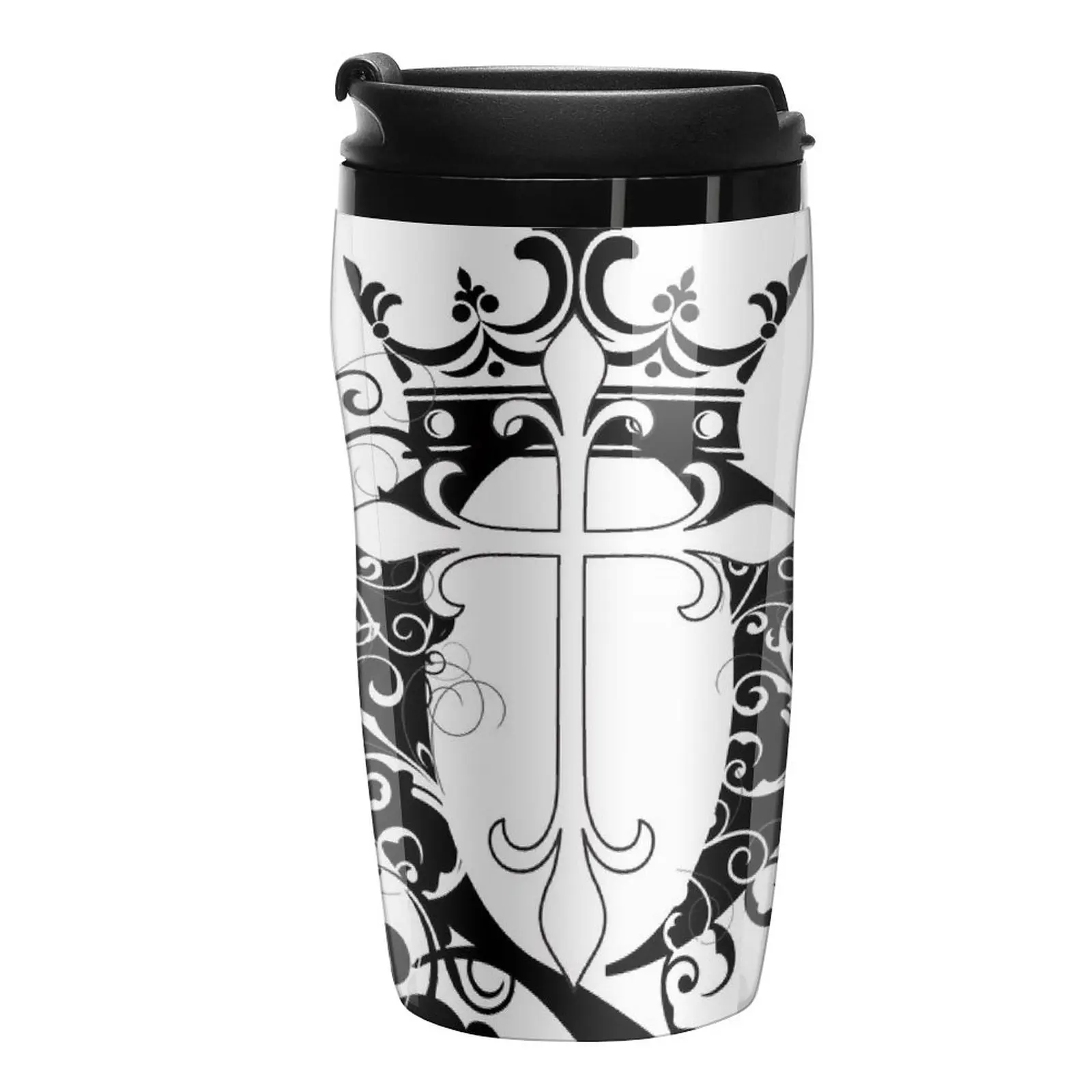 

New Cross Q Crown in Black Travel Coffee Mug Coffee Accessory Unusual Tea Cup Coffee Good Teaware Cute And Different Cups