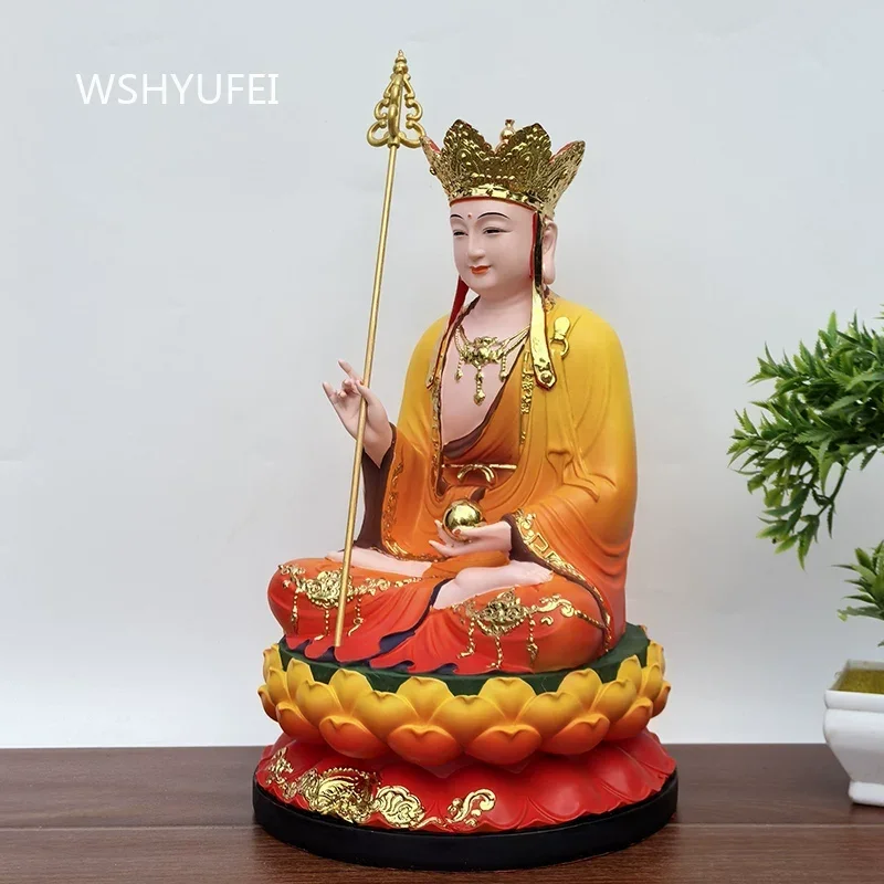 1PCS Resin Statue Ornament Ksitigarbha King Guanyin Bodhisattva Shakyamuni Buddha Home Worship Statue