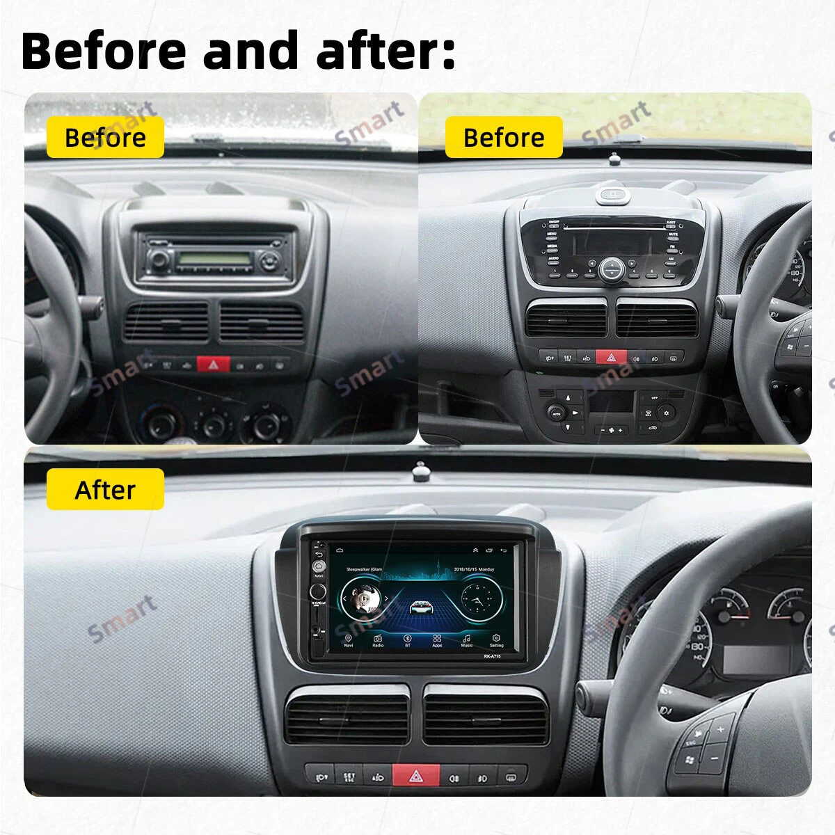 Car Radio for Fiat Doblo MK2 2010 - 2015 Opel Combo 2011-2018 2 Din Android Stereo GPS Head Unit Autoradio  Multimedia Player