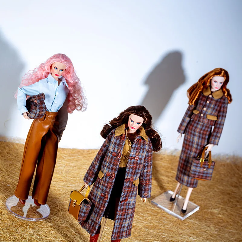 Xianxian boneca roupas terno 1/6 anime bjd 32cm supermodelo boneca roupas acessórios moda xadrez camisola meninas brinquedos diy coletor