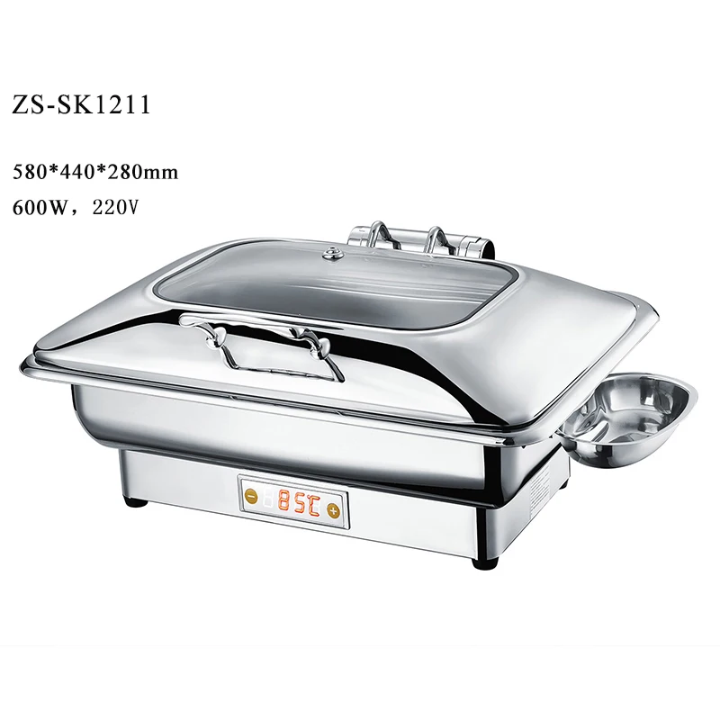 6 9 Liter Roll Top Chafing Dish Buffet Food Warmer 18 10 stainless Steel Electric Chafer Custom logo