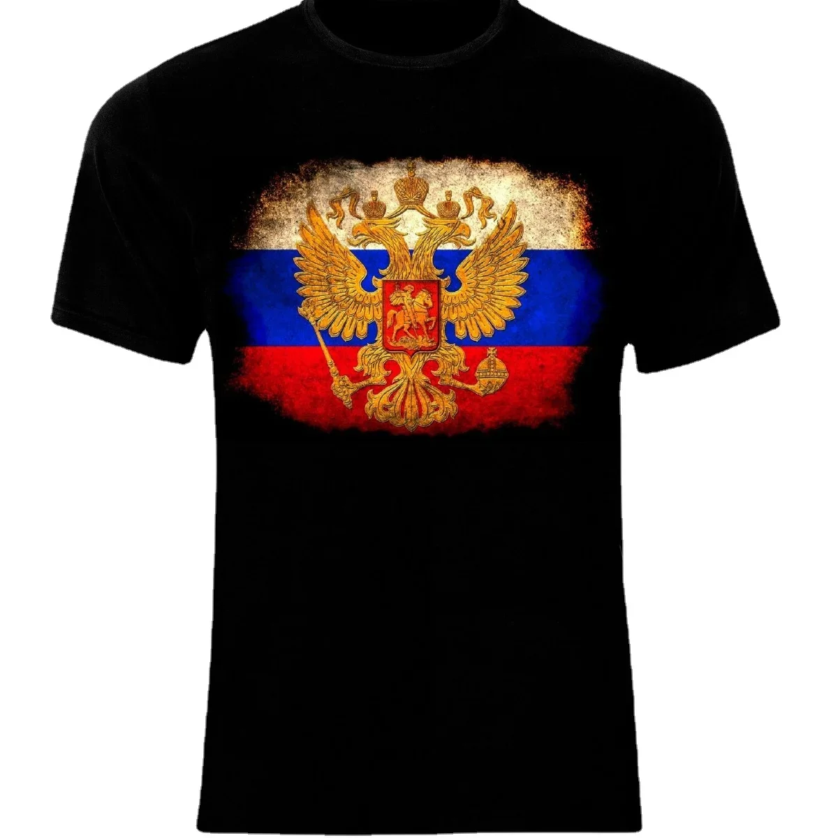 

Russia Moscow Flag Print Men's Summer Cotton Short-sleeved O-neck T-Shirt