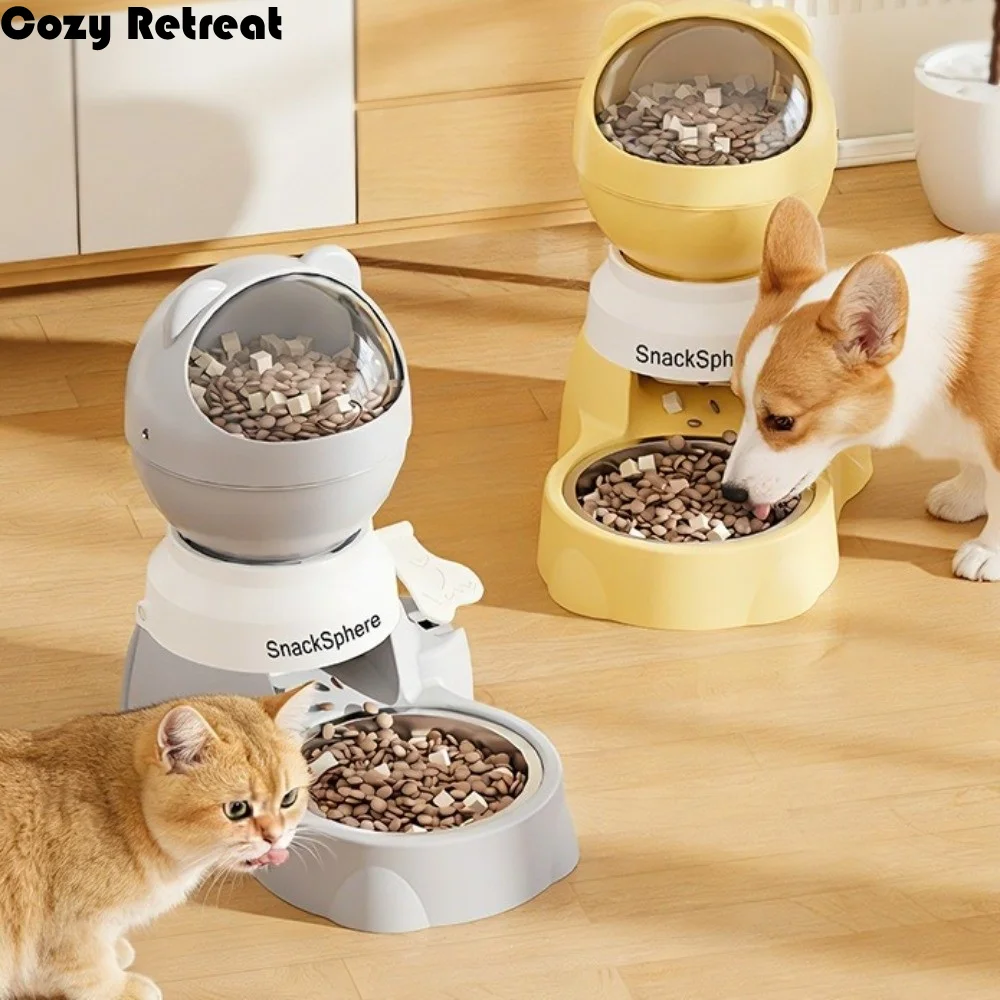 

Автоматическая кормушка для животных большой емкости с контролем порций, защитой от протекания, съемным окошком и визуальным контролем, для нескольких питомцев