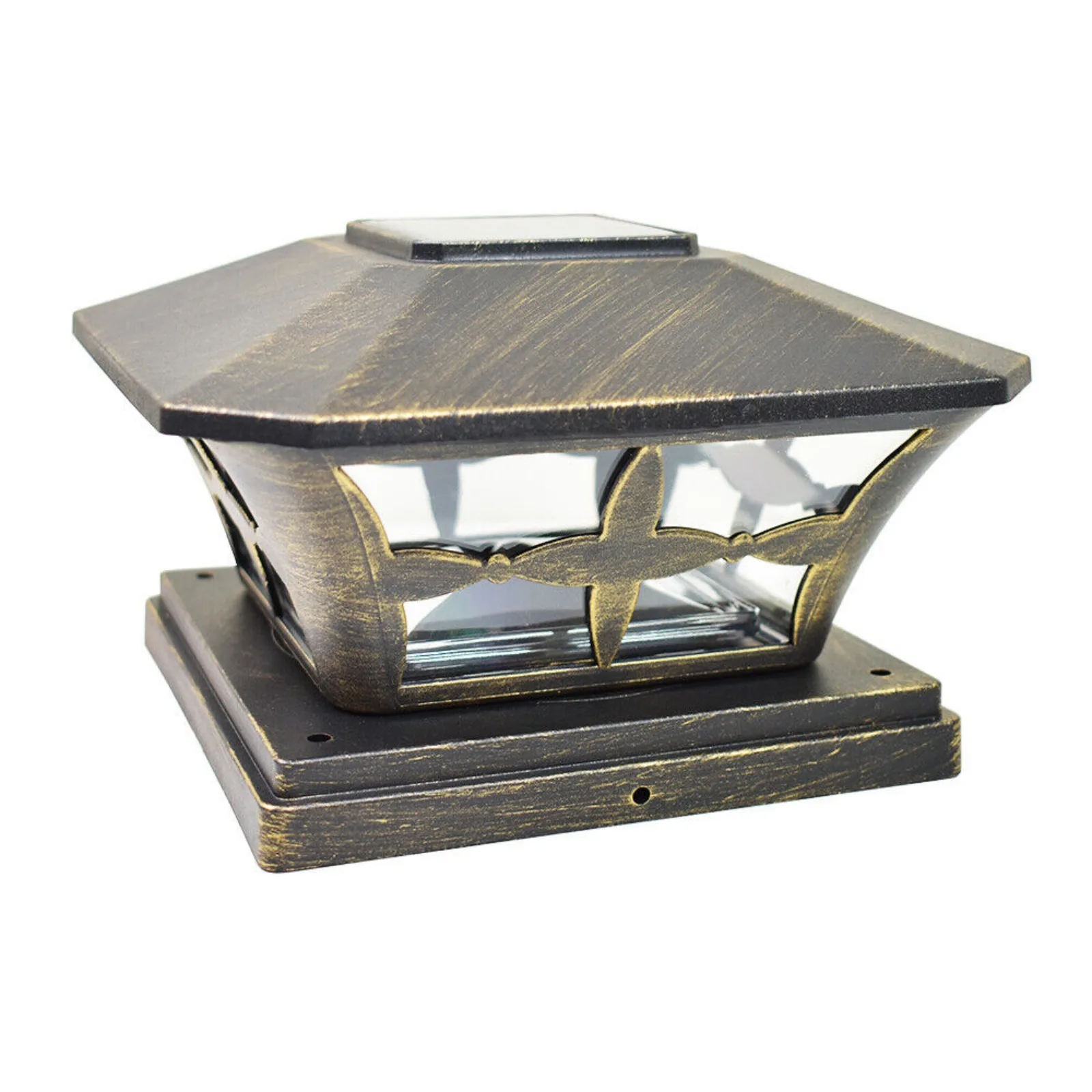 Imagem -03 - Solar Deck Post Cap Luz Pvc Vinil Eua Preto Bronze Marrom Branco 6x6