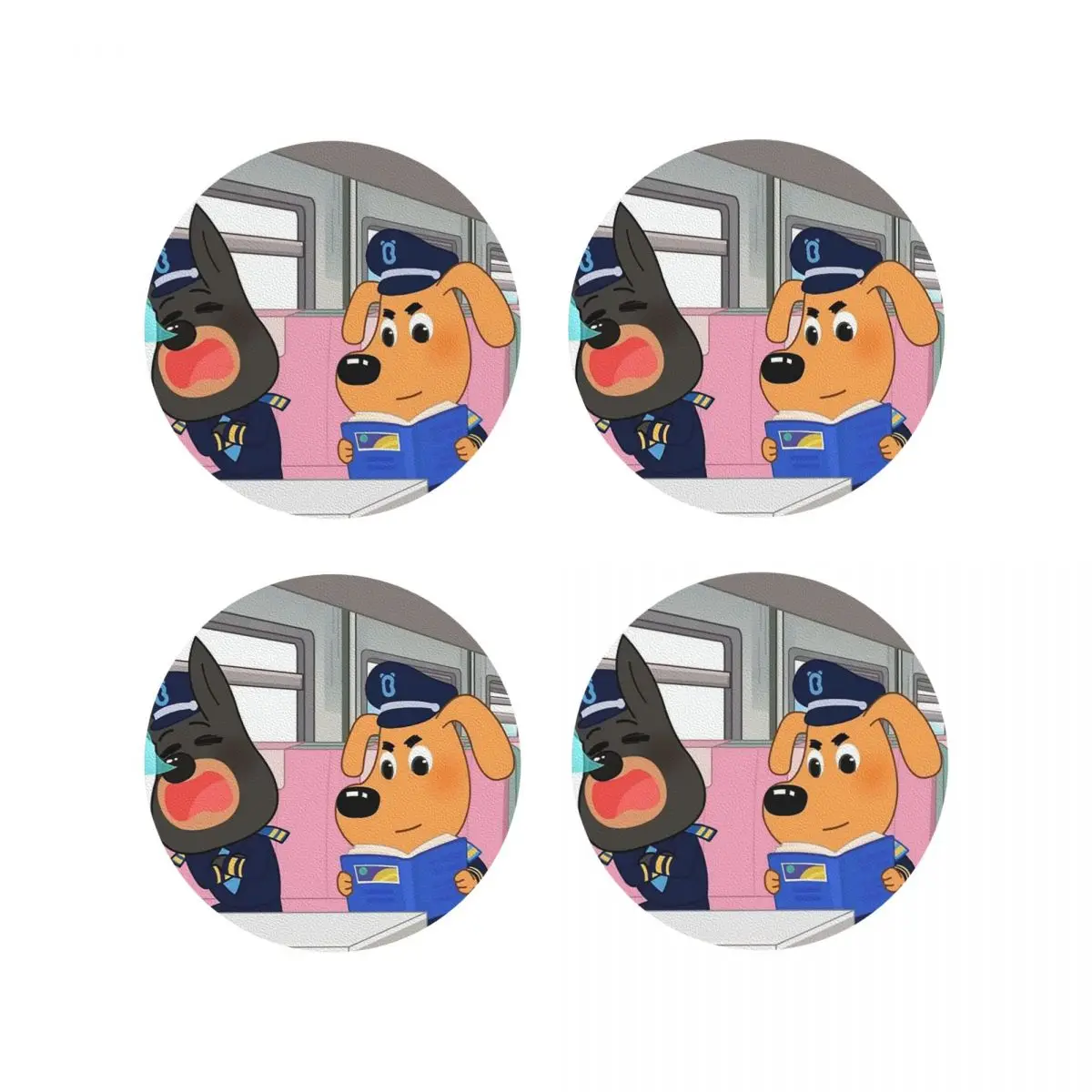 They're So Old Married Couple Coded Sheriff Labrador Coasters Kitchen Placemats Insulation Cup Coffee Mats Tableware Pads