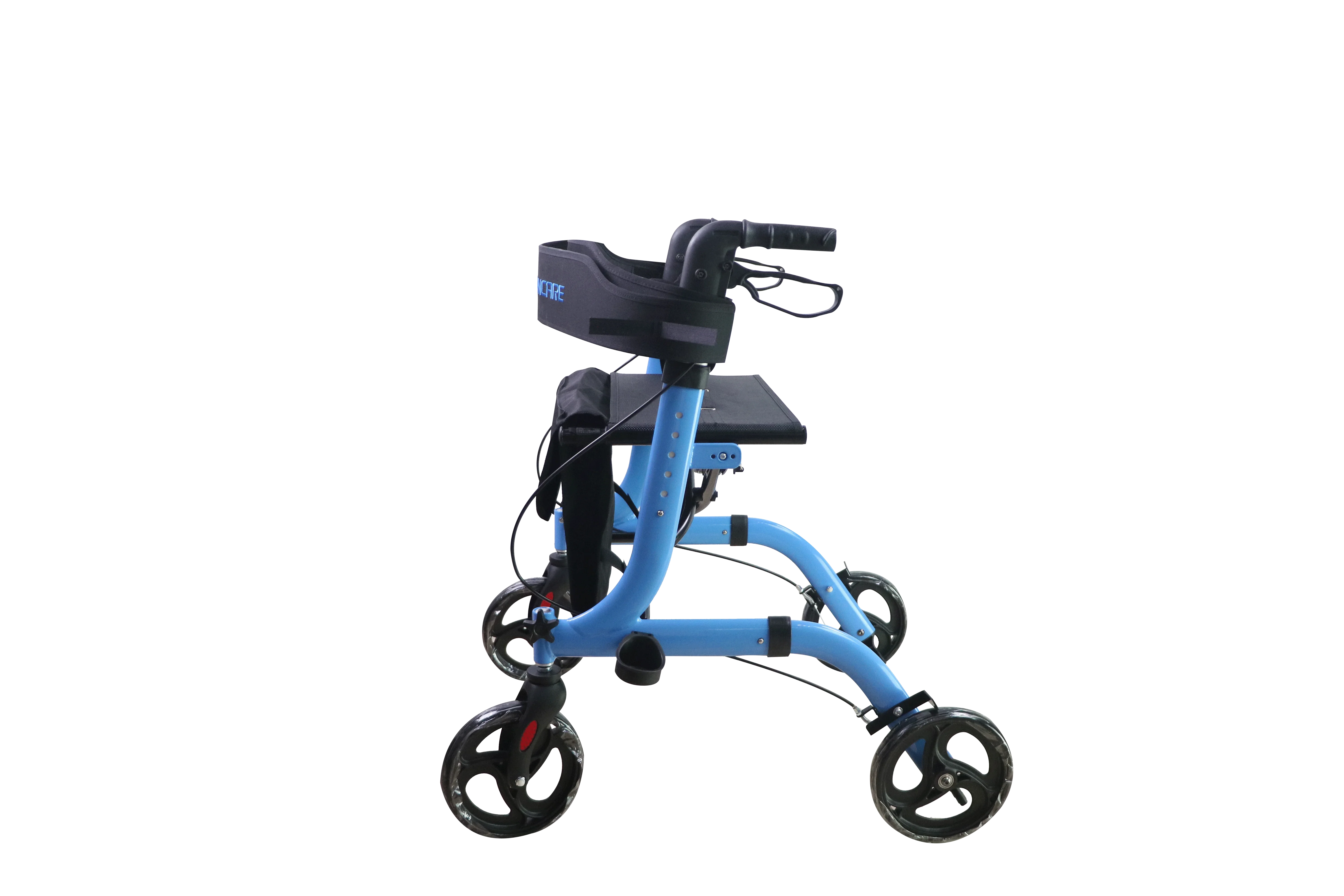 Aluminum Durable Foldable Walker Rollator Attached Shopping Bag for disabled