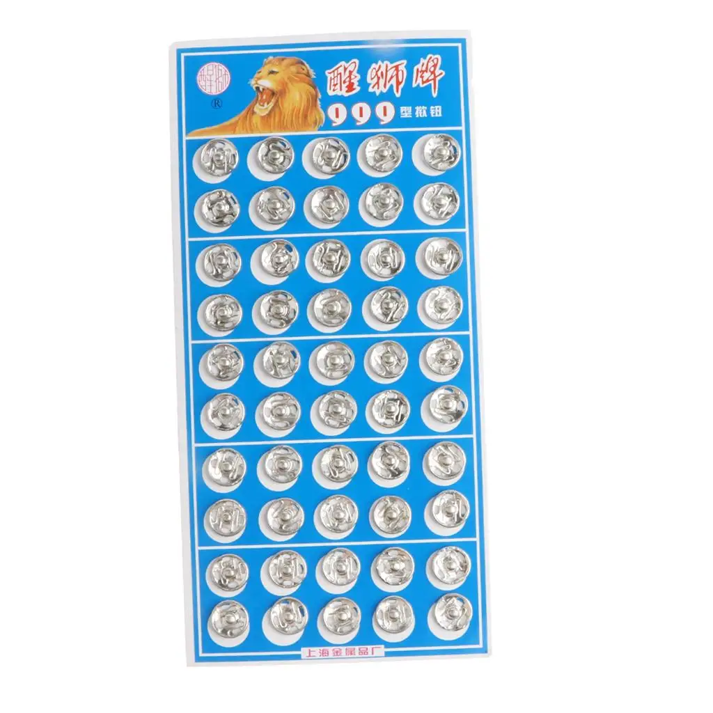 50 Pair Metal Buttons Snap Fastener Press Stud Popper Sew On Sewing Fabric Craft