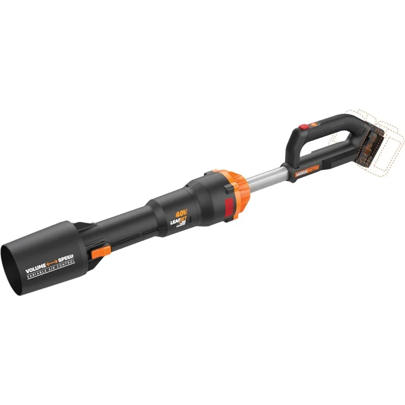 Worx 40V 165MPH 620CFM Cordless Leaf Blower, PowerShare, Brushless Motor, Lightweight - Tool Only