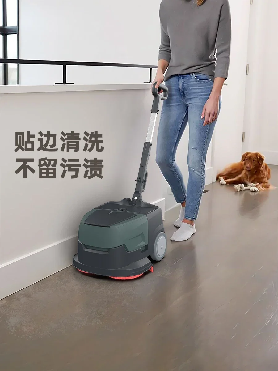 Floor scrubber, commercial industrial workshop, hotel villa, small hand push suction and mopping integrated floor