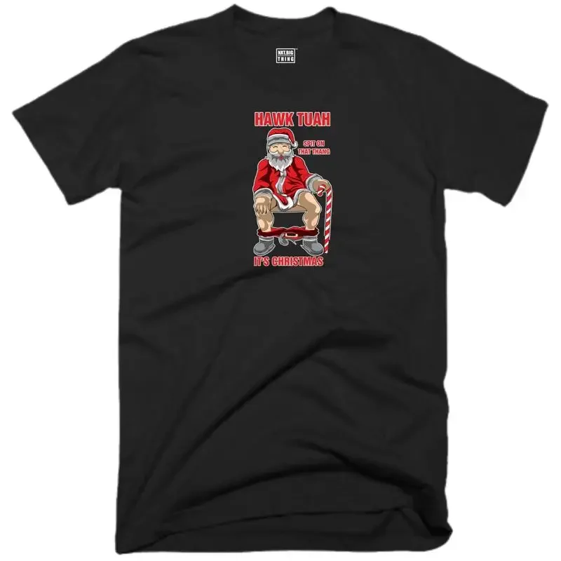 Xmas Hawk Tuah T Shirt Funny Joke Spit On That Thang It's Christmas Gift Tee Top