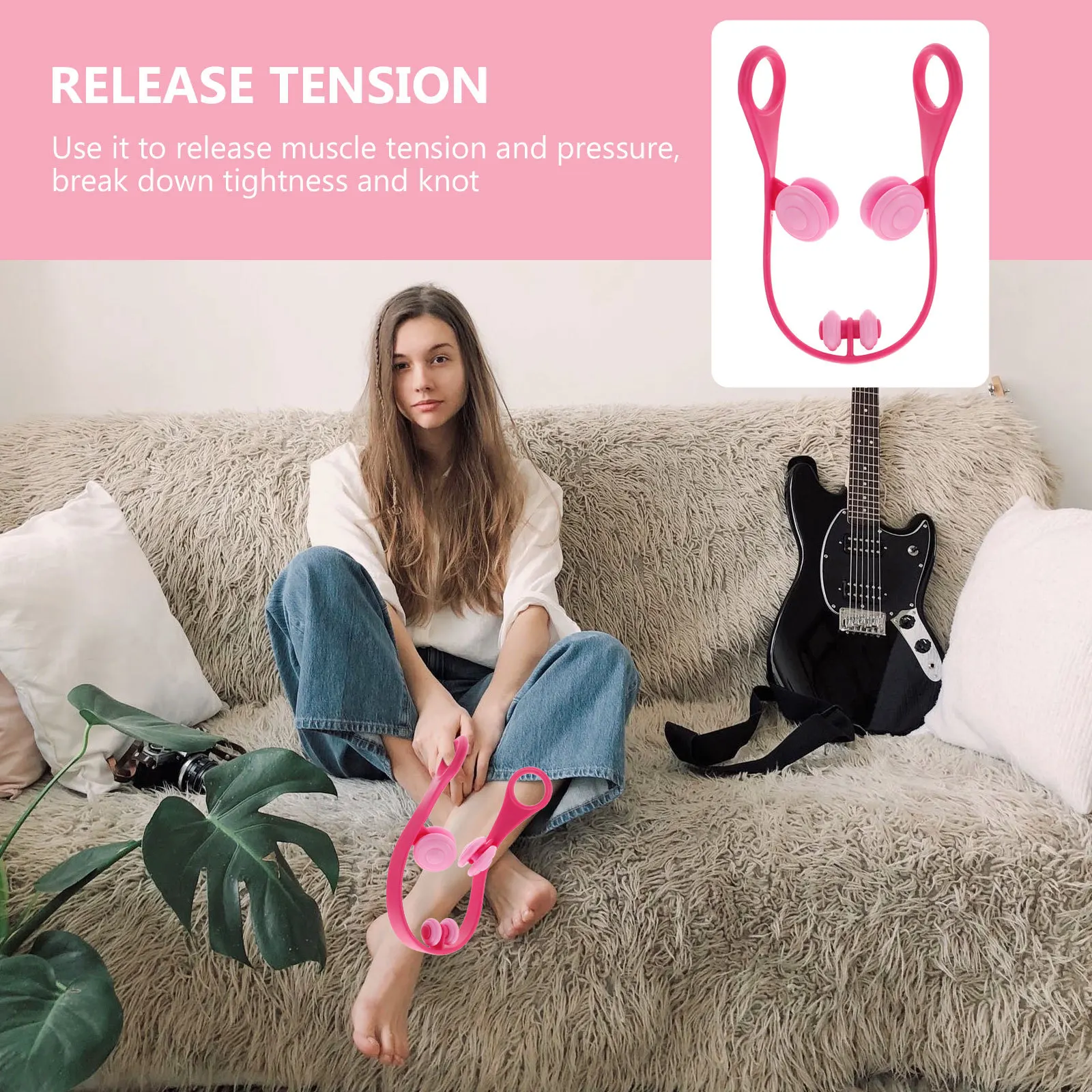 

1 шт., инструмент для массажа ног, розовый, легкий полипропиленовый ролик, массажер для ухода за литками, массажер для кровообращения и целлюлита