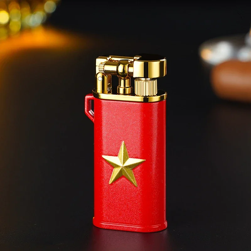 Retro Classic Grinding Wheel Gas Lighter Portable High-End Metal Body Personalized Creative Men's Gift Lighting Tool image 3