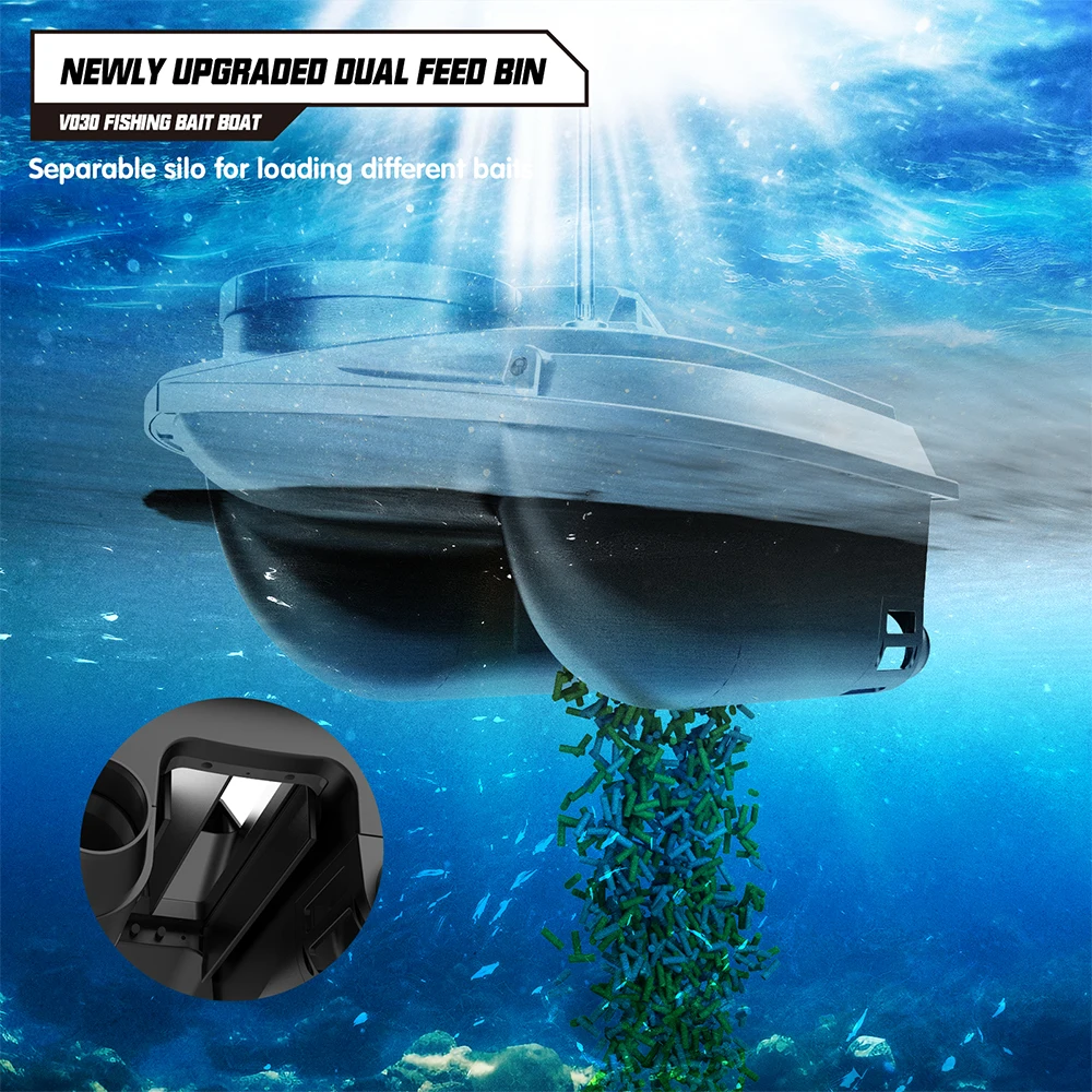 LOKEEVAN V030 RC Karpfen Angeln Köder Boot GPS, Große Größe 9 Angeln Boden 12 V High-Speed GPS Fishfinder Trawling Nest Köder Boot – Detail 17