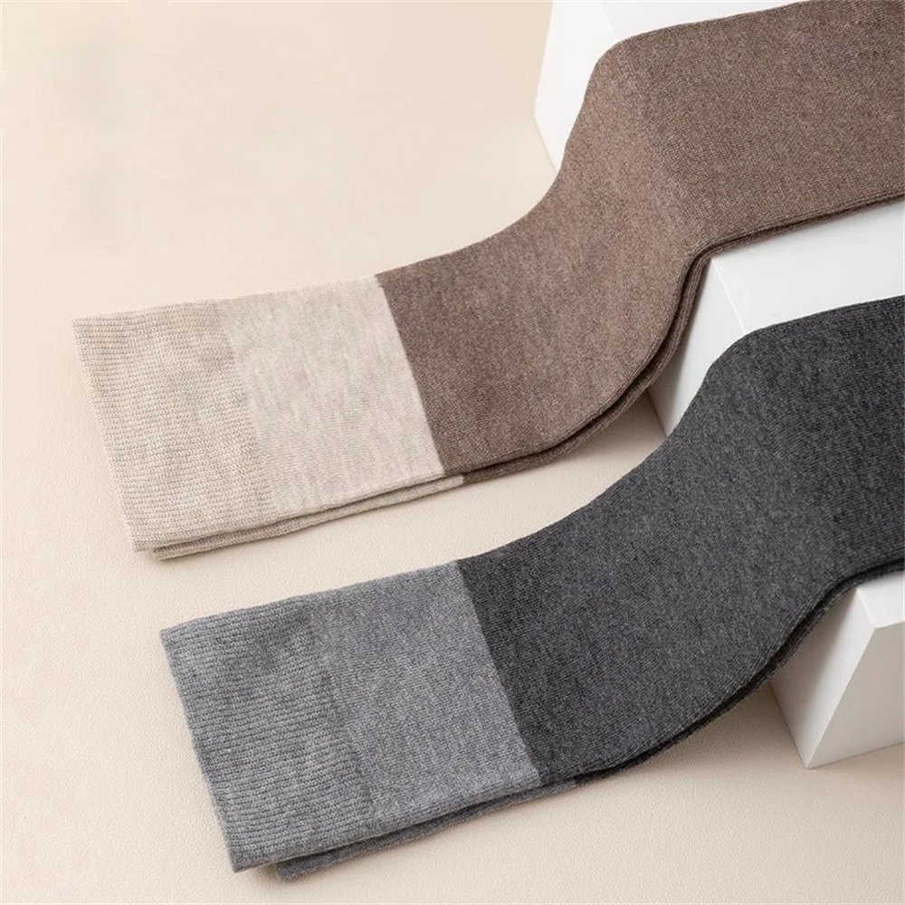 Women Spring Autumn Comfort Calf Socks Winter Japanese Stitching Color Soft Waxy JK Long-tube Anime Breathable Cotton Stockings