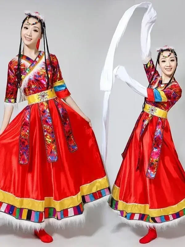 chinese-folk-costume-women's-stage-performance-dress-tibetan-dance-water-sleeve-dance-clothing