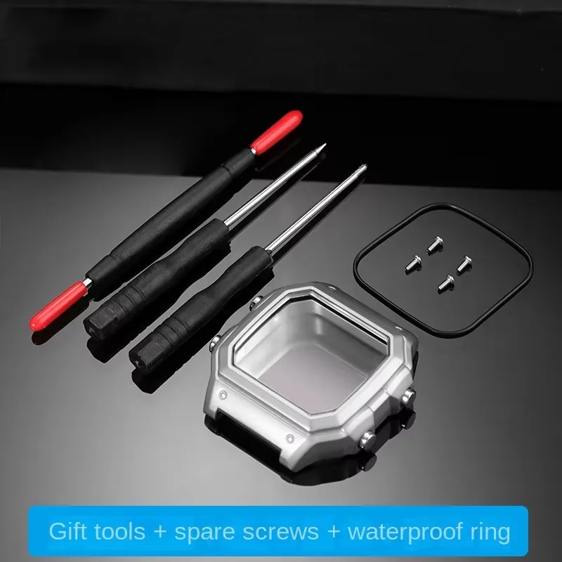 For Casio AE1200 case mod kit Modified all metal 3299 AE-1200 bezel glass strap ring kit stainless steel AE1200 case+strap