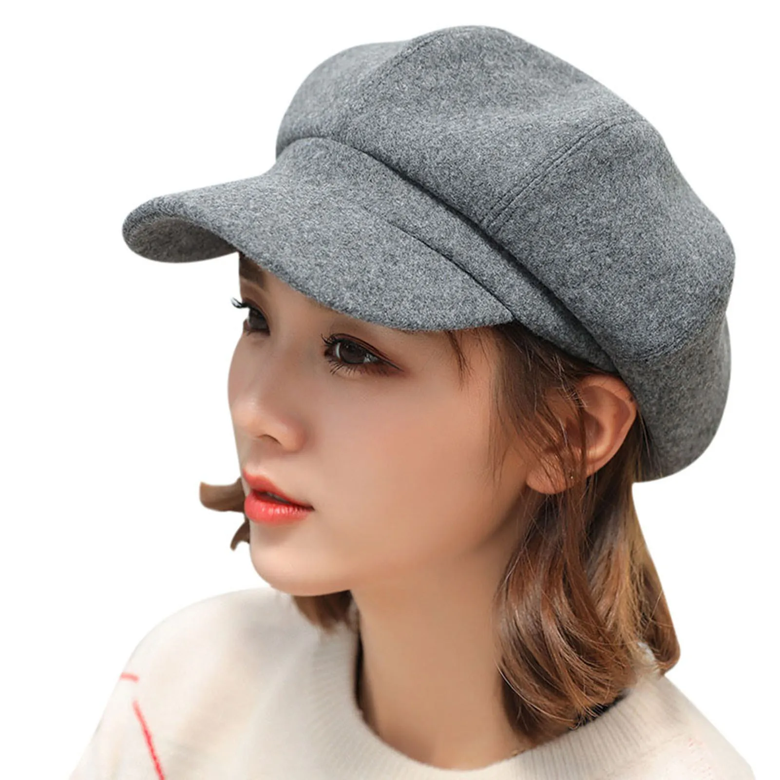 Female Fashion French Beret Cap Fashionable Soft Cotton Headcover for Leisure Walking Outing Supplies