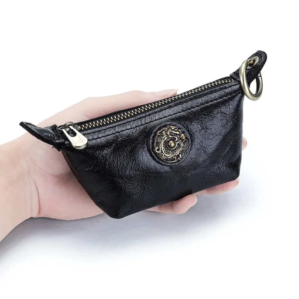 New Portable Cosmetic Bag for Women Genuine Leather New Travel Dumpling Storage Bags Mini Cute Toiletry Makeup Bags Coin Purses