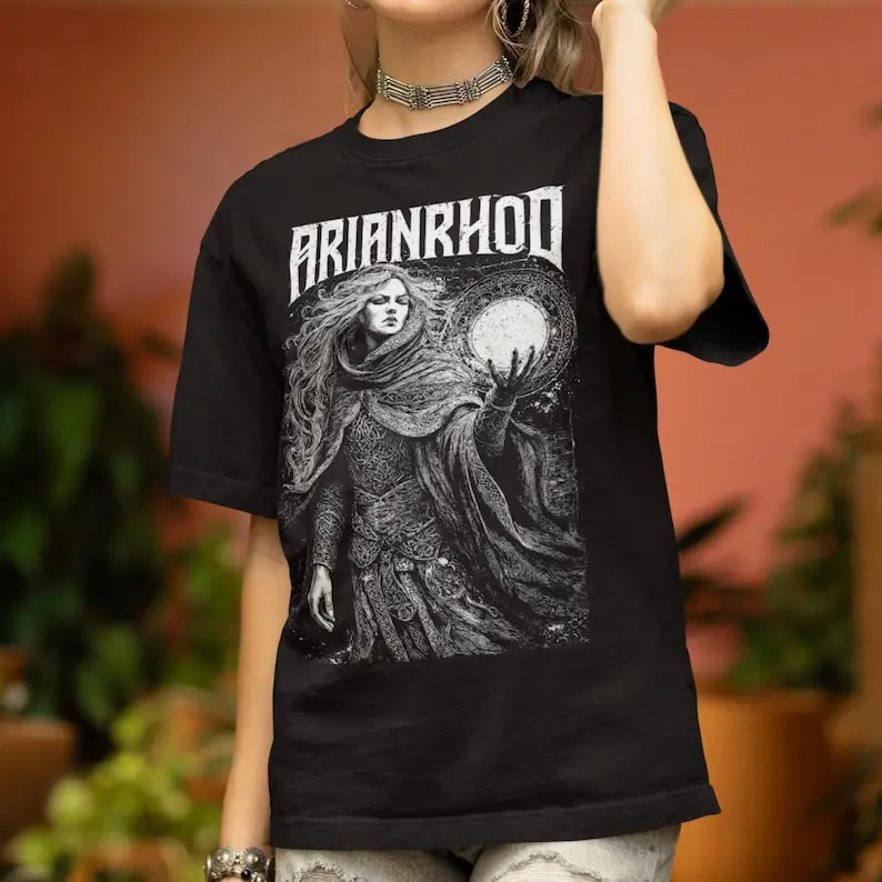 Arianrhod Shirt: Celtic Moon Goddess T-Shirt | Goddess of Fate Unisex Tee | Pagan Cosmic Magic Apparel Tee T-shirt Shirt