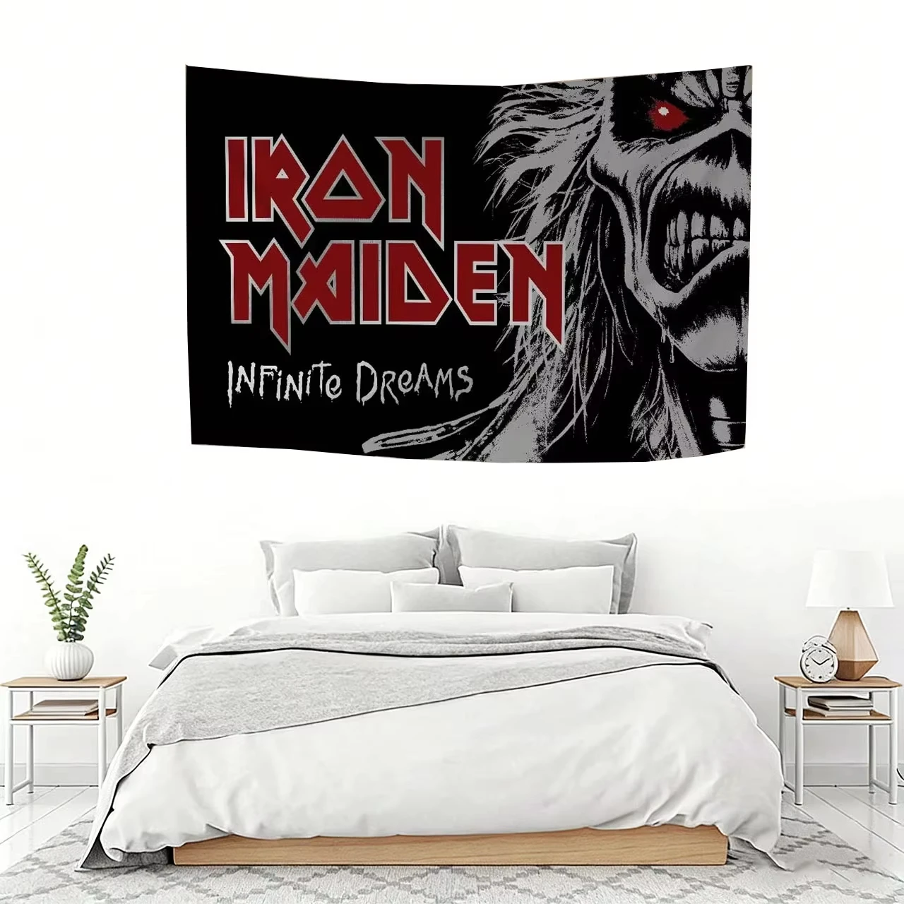 Tapisserie Iron Maiden Infinite Dreams |   Décoration murale en métal lourd Eddie pour la chambre à coucher et le salon