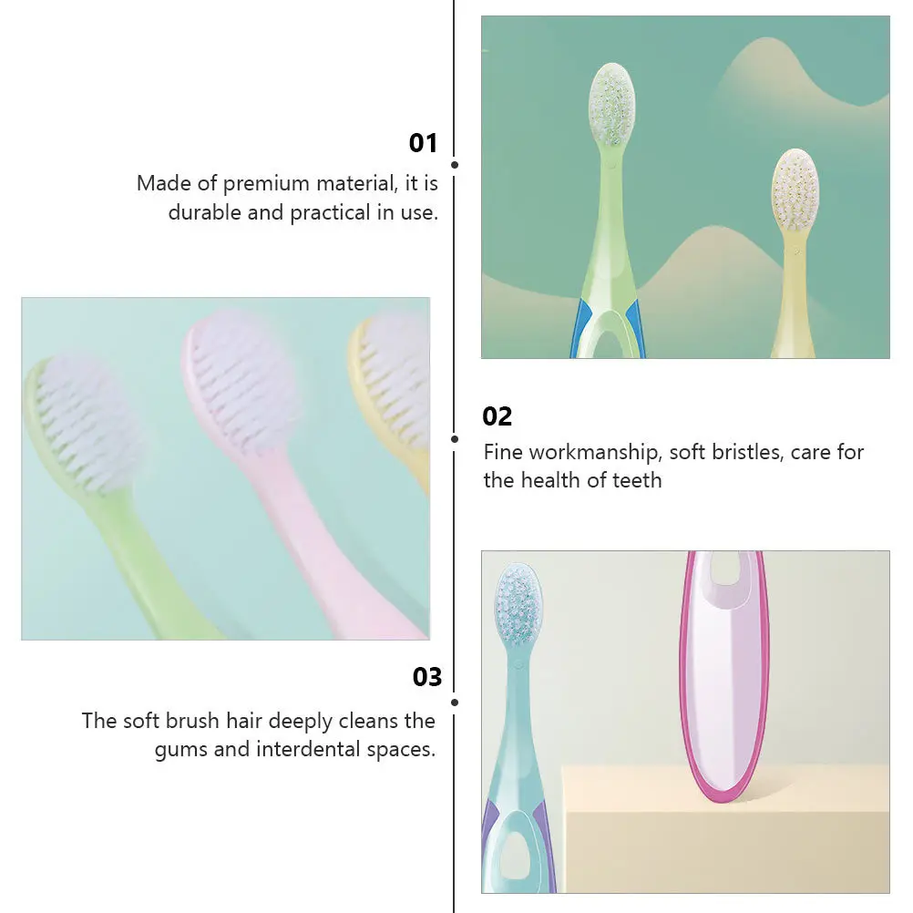 

4Pcs Children Toothbrush Soft Bristles Comfortable Handle Kids Oral Care Tool Teeth Cleaning Dental Brush Portable Assorted